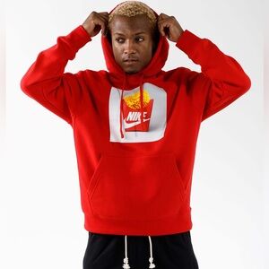 Nike Red Hoodie with Waffle Fries Graphic XL